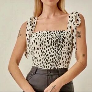 Reformation Ellora Bow Tie Corset Style Tank Top 6 SM $148